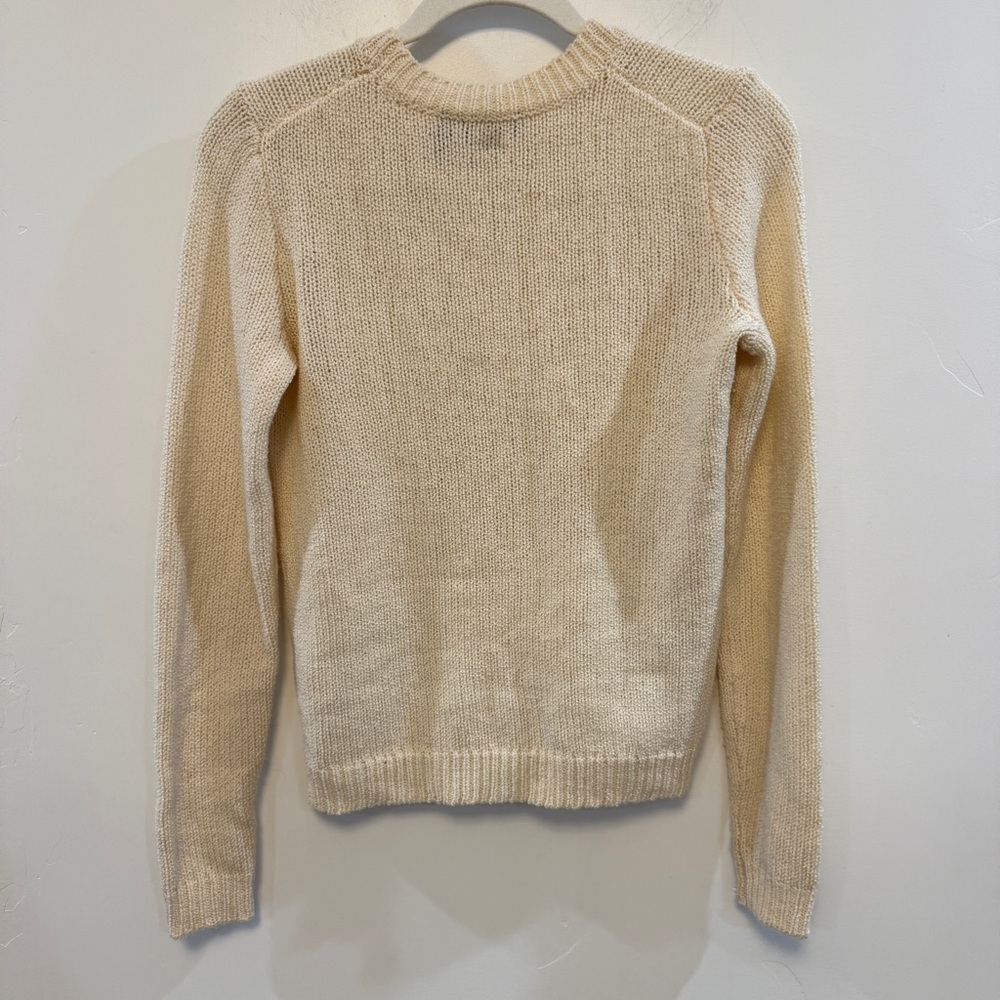 THEORY | cream 100% merino wool  knit crew neck sweater - Picture 5 of 6